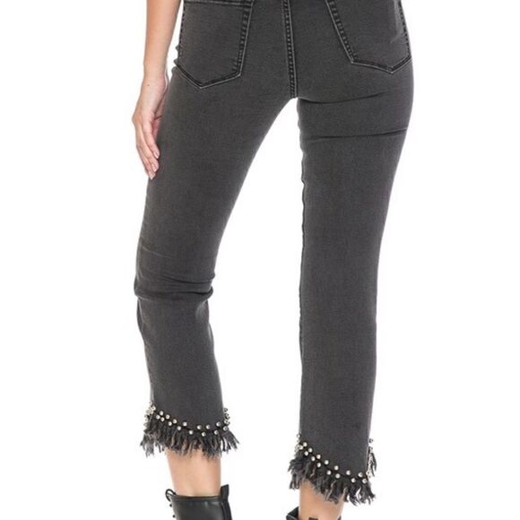 Kick Flare Jeans with Fringe and Studs - Picture 6 of 6